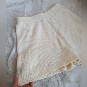 Cream Knit Shorts